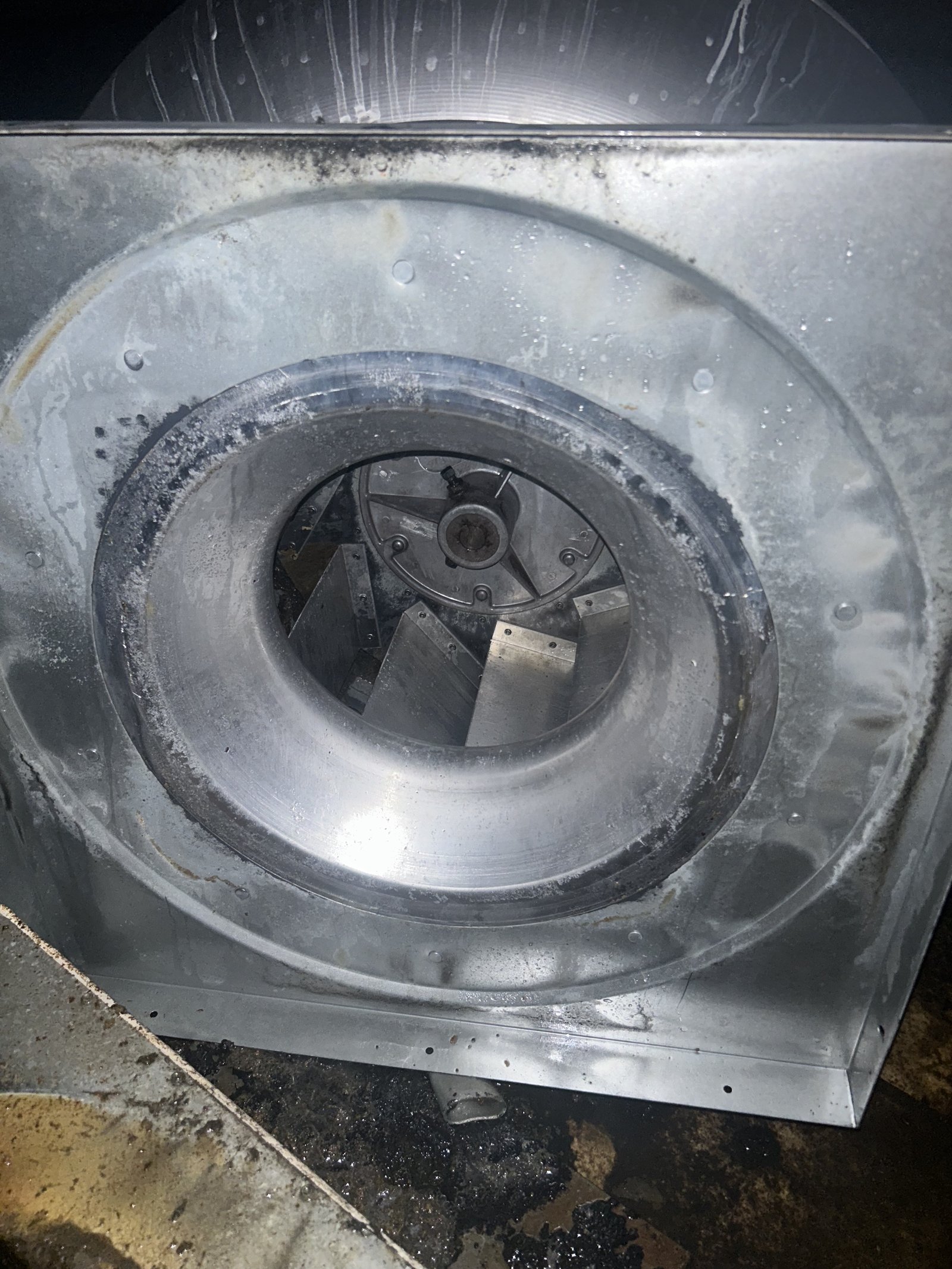 Full exhaust fan system view after complete CKE deep cleaning service
